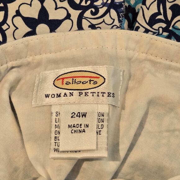 Talbots NWT 100% Cotton Gored Flare Side Tie Mandala Midi Skirt, Size 24W - Picture 8 of 9